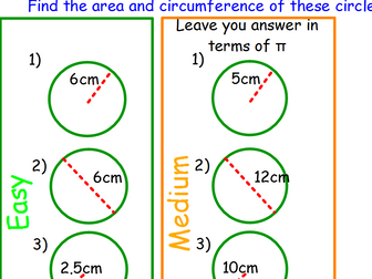 Area and circumference of circles. Complete lesson