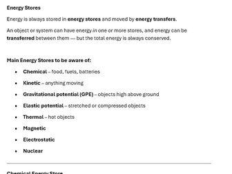 GCSE Combined Science Physics - Energy