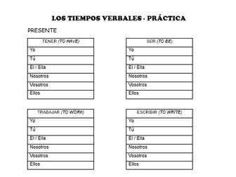 Práctica de los tiempos verbales