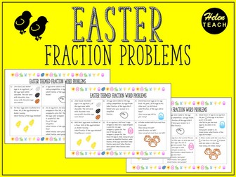 Easter Fraction Word Problem Differentiated Worksheets with Answers