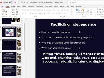 Expectations of Teaching Assistants and Facilitating Independence – TA Training PowerPoints