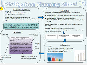 Learning Mats to support writing up a practical: Planning and Evaluating