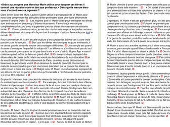 Entre les murs 8 model essays including 2 marked by AQA