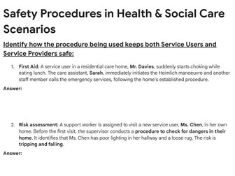 R032 TA4- Safety Procedure Scenarios