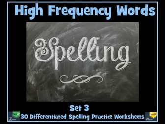 100 High Frequency Words: Spelling Worksheets
