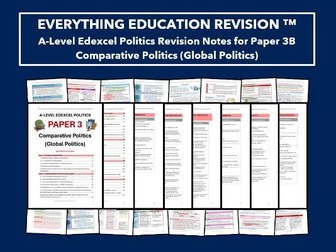 A-Level Edexcel Politics Revision Notes for Paper 3B – Comparative Politics (Global Politics)