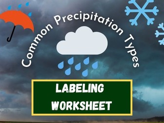 Four Common Types Of Natural Precipitation Connect-The-Dots Labeling Worksheet With Answer Sheet