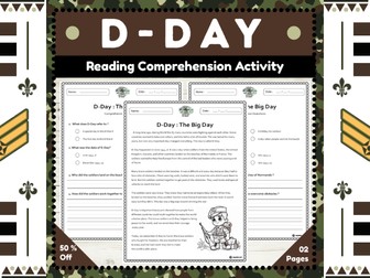 World War II Reading Comprehension : D-Day Reading Passage for 2nd Grade