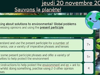 NEW GCSE French Pearson Edexcel Module 6.3  Des grands gestes