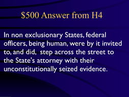 Jeopardy Law Game Exclusionary Rule, Search Seizure, Mapp v. Ohio