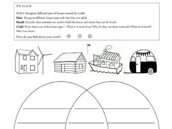 House Types Similarities and Differences Venn Diagram Worksheet