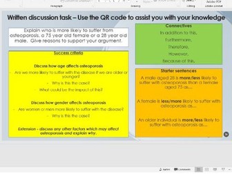 OCR GCSE PE Skeletal PowerPoint, supporting booklet and card sort