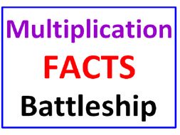 Multiplication Facts BATTLESHIP with Greater Than Less Than