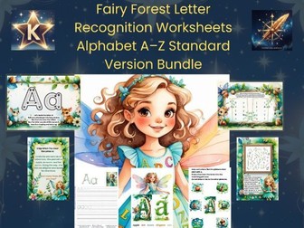 Fairy Forest Alphabet Letter Recognition Worksheets Standard Version Bundle