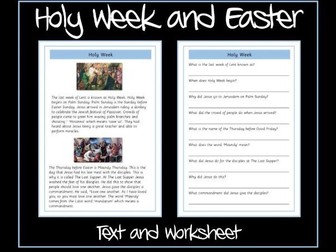 Holy Week and Easter :Text and Questions