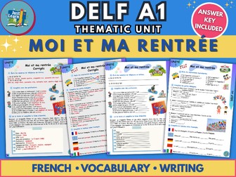 DELF A1 French Back to School Worksheets
