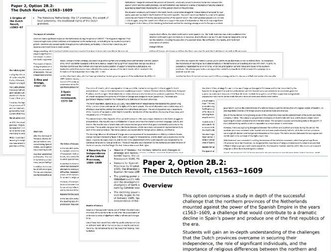 Paper 2, Option 2B.2: The Dutch Revolt, c1563–1609 Edexcel A Level History revision notes