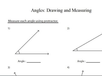 drawing and measuring angles maths worksheet