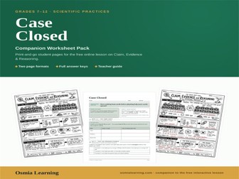 Case Closed: CER Companion Worksheet Pack