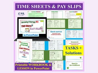 Financial Literacy-Calculating Overtime-Timesheets and Payslips-Financial Math