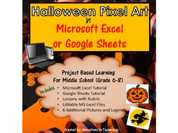 halloween themed pixel art
