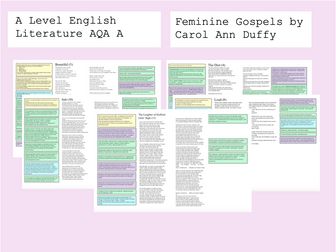 Feminine Gospels Analysis A Level English Literature AQA A
