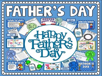 FATHER'S DAY TEACHING RESOURCES EYFS KS1-2 CELEBRATIONS TRADITIONS DAD DADDY