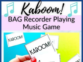 B-A-G Recorder Kaboom! Centers Game for Primary Music