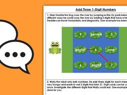 Year 2 Add Three 1-Digit Numbers Autumn Block 2 Maths Discussion Problems