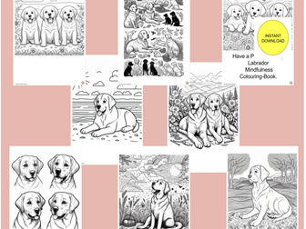 Discover Tranquility with Labrador-Themed Mindfulness Colouring Pages. Instant download. Printable.