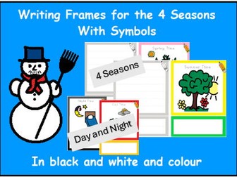 Writing Frames  4 Seasons with Symbols