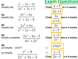 Algebraic Fractions Complete By Chriswallis2 Teaching Resources Tes