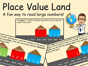 Reading Large Numbers - Place Value Land