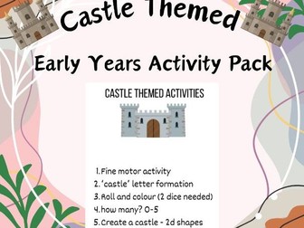 Castle Themed Early Years Activity Pack -Fine Motor - Numeracy