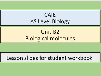 AS Biology Biological Molecules CAIE (full chapter 2 workbook and powerpoint)