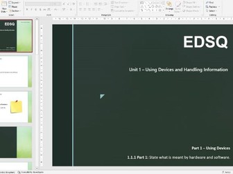 EDSQ - Essential Digital Skills - Using Devices - Hardware/Software PowerPoint