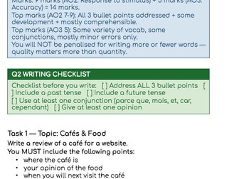 New GCSE (2024) French Edexcel - Foundation workbook, Writing exam