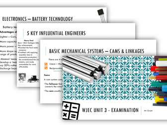 WJEC Engineering Unit 3 Exam resources.