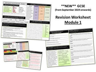 New Spanish GCSE (2026) Revision Worksheet - Module 1 ¡Diviértete!