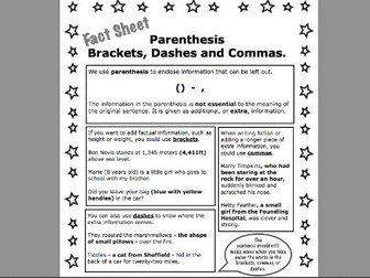 Parenthesis: brackets, dashes, and commas