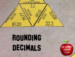 Rounding Decimals Math Center Game with Tenths Hundredths and Whole Numbers