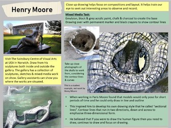 Henry Moore GCSE & A Level artist task worksheet