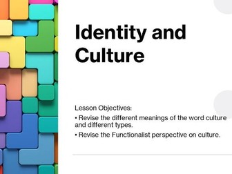 AQA A-Level Sociology Paper 2: Culture and Identity Revision Teacher Revision Pack