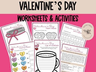 Valentine's Day NO PREP Worksheets & Activities