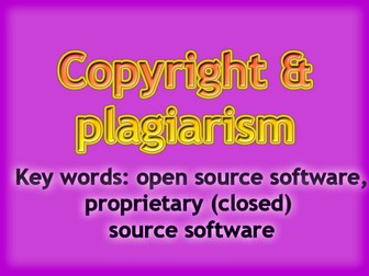 "Copyright and Plagiarism" (lesson plan, presentation, theory and worksheet)