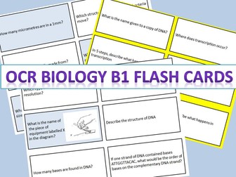 OCR Biology (9-1) GCSE B1 flash cards