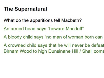 The Supernatural Flash Cards / Quiz - Macbeth
