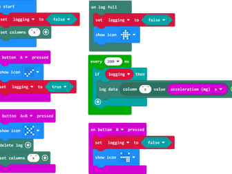 Datalogging acceleration with micro:bit
