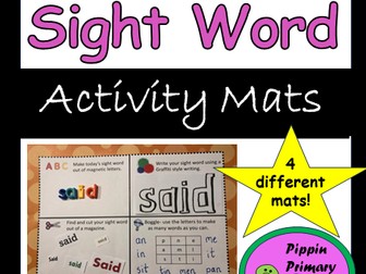 Sight Word Activity Mats- Can be used for any word!