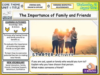 Importance of friends and family  PSHE